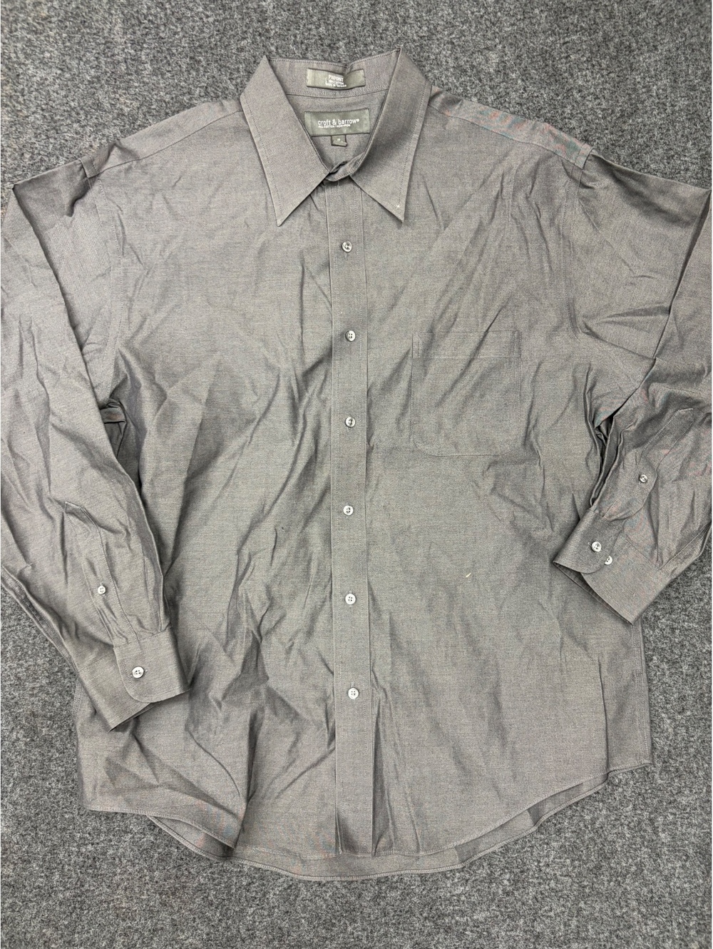 Men's Croft & Barrow Long Sleeve Button-Up Shirt Size 17 Pin